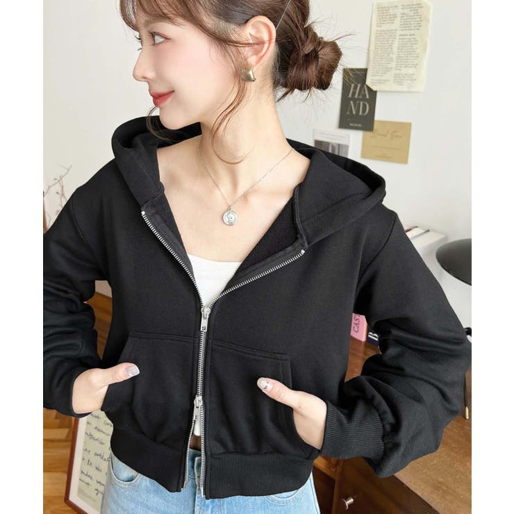 ダブルジップショートパーカー | moment+ | 詳細画像7 