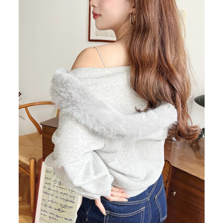 ファーフードダブルジップショートパーカー | moment+ | 詳細画像13 