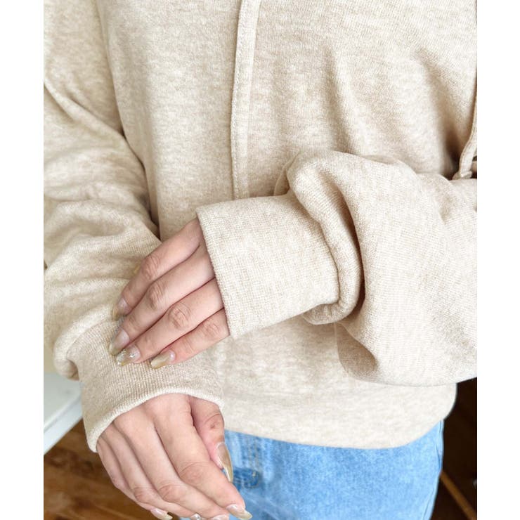 ストラップチョーカーネックリボンアシメワンショルダーニットプルオーバー | moment+ | 詳細画像16 