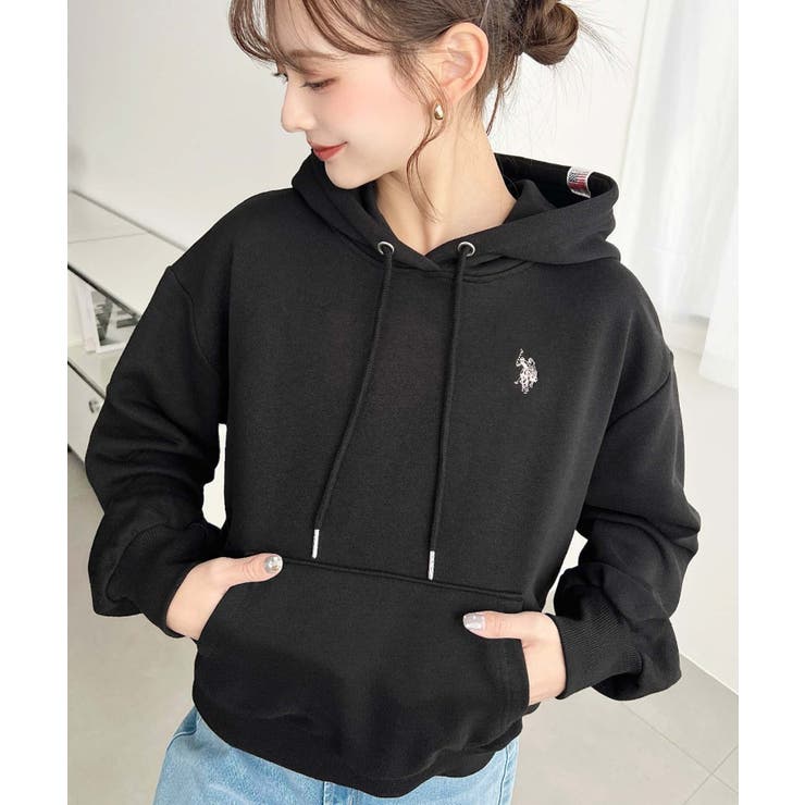 U.S.POLO ASSN.ワンポイント刺繍ショート丈パーカー | moment+ | 詳細画像16 