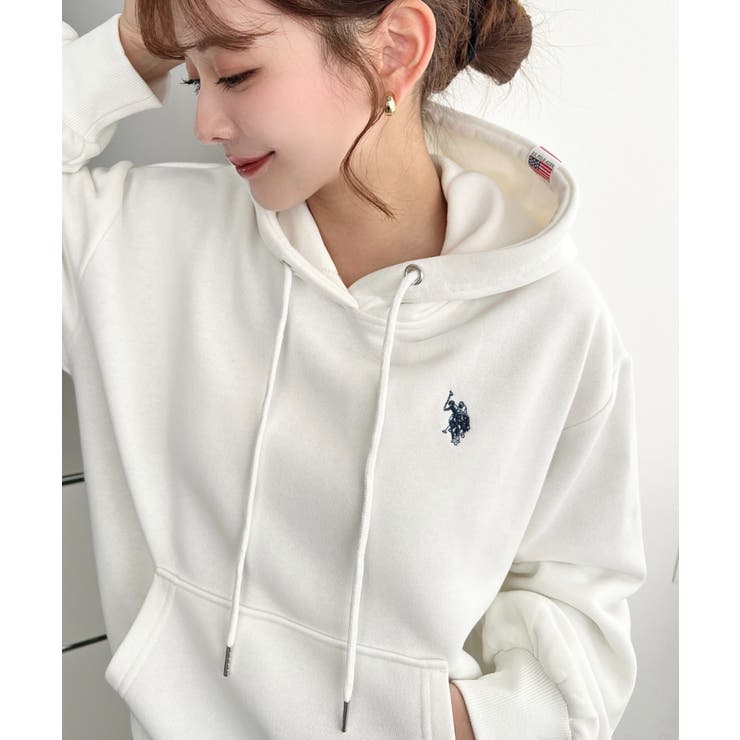 U.S.POLO ASSN.ワンポイント刺繍ショート丈パーカー | moment+ | 詳細画像2 