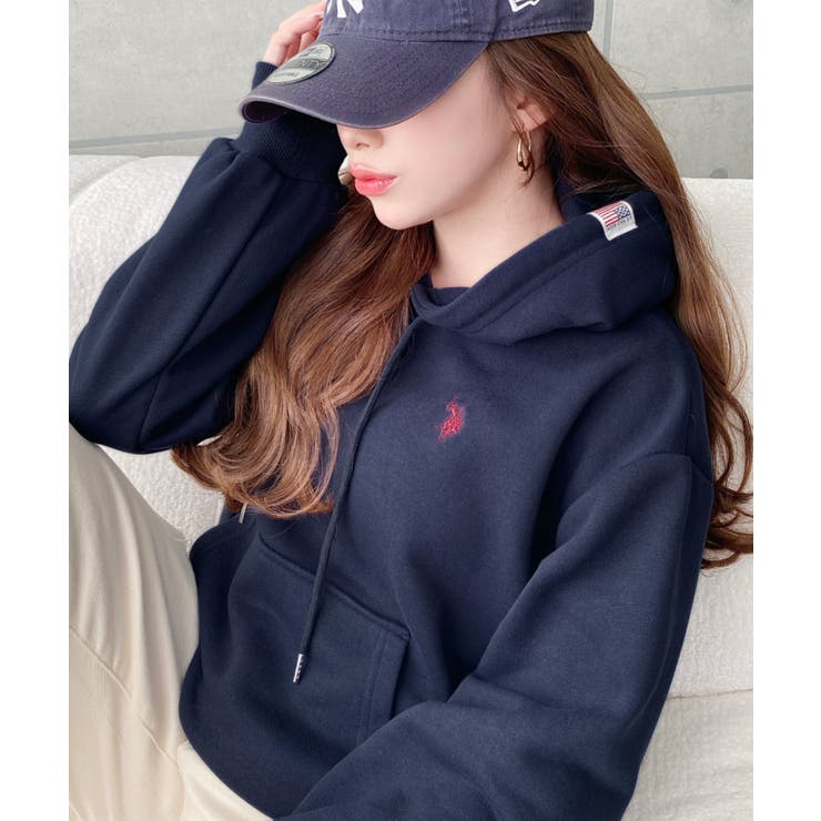 U.S.POLO ASSN.ワンポイント刺繍ショート丈パーカー | moment+ | 詳細画像37 