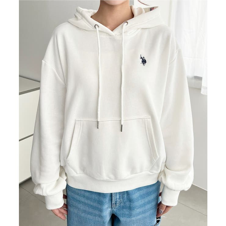 U.S.POLO ASSN.ワンポイント刺繍ショート丈パーカー | moment+ | 詳細画像7 