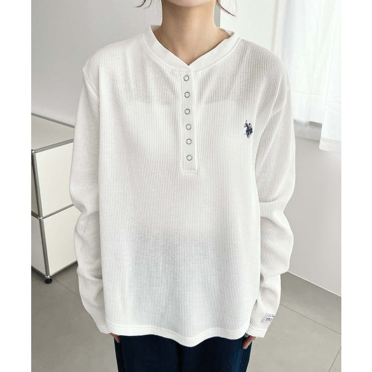 U.S.POLO ASSNワンポイント刺繍ワッフルヘンリーネックプルオーバー | moment+ | 詳細画像8 