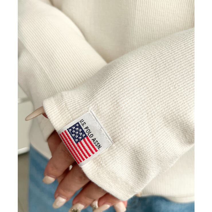 U.S.POLO ASSNワンポイント刺繍リブヘンリーネックプルオーバー | moment+ | 詳細画像12 
