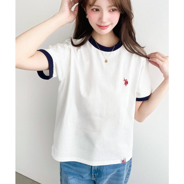 U.S.POLO ASSN.ワンポイント刺繍リンガー半袖Tシャツ | moment+ | 詳細画像14 