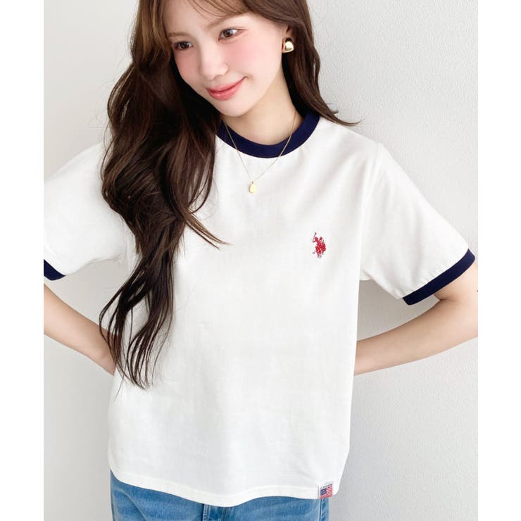 U.S.POLO ASSN.ワンポイント刺繍リンガー半袖Tシャツ | moment+ | 詳細画像15 