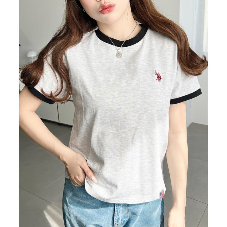 U.S.POLO ASSN.ワンポイント刺繍リンガー半袖Tシャツ | moment+ | 詳細画像20 