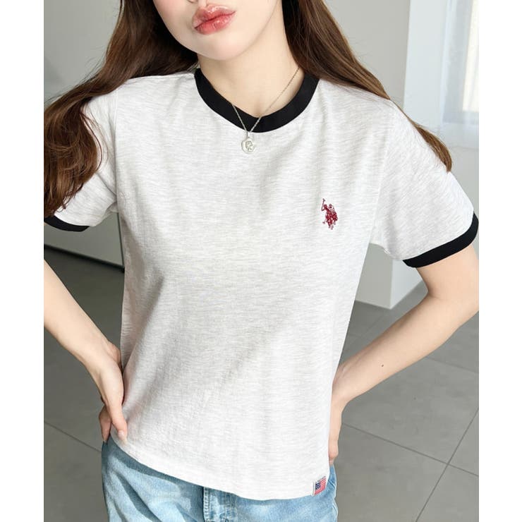U.S.POLO ASSN.ワンポイント刺繍リンガー半袖Tシャツ | moment+ | 詳細画像21 