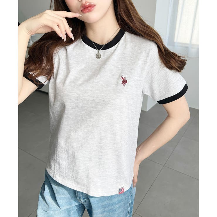 U.S.POLO ASSN.ワンポイント刺繍リンガー半袖Tシャツ | moment+ | 詳細画像22 