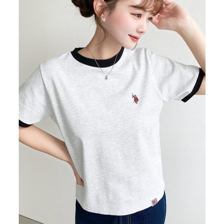 U.S.POLO ASSN.ワンポイント刺繍リンガー半袖Tシャツ | moment+ | 詳細画像23 