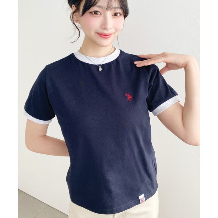 U.S.POLO ASSN.ワンポイント刺繍リンガー半袖Tシャツ | moment+ | 詳細画像28 