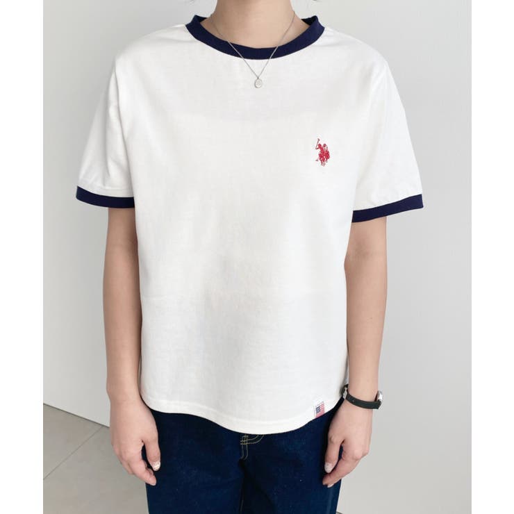U.S.POLO ASSN.ワンポイント刺繍リンガー半袖Tシャツ | moment+ | 詳細画像6 