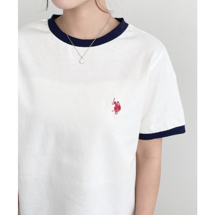 U.S.POLO ASSN.ワンポイント刺繍リンガー半袖Tシャツ | moment+ | 詳細画像7 