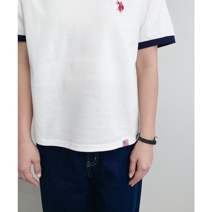 U.S.POLO ASSN.ワンポイント刺繍リンガー半袖Tシャツ | moment+ | 詳細画像9 