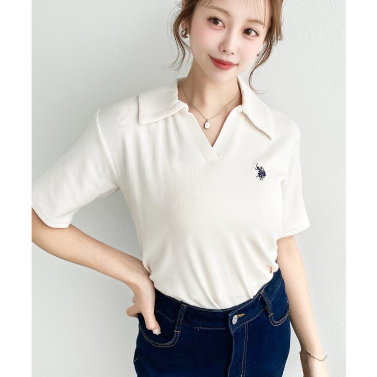 U.S.POLO ASSN.ワンポイント刺繍スキッパー衿半袖カットソー | moment+ | 詳細画像10 