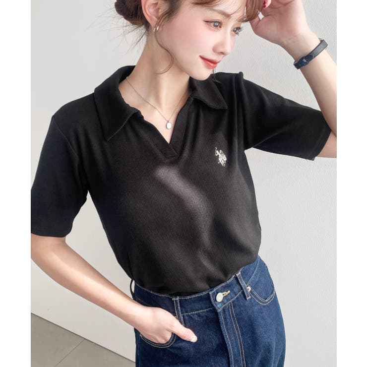 U.S.POLO ASSN.ワンポイント刺繍スキッパー衿半袖カットソー | moment+ | 詳細画像13 