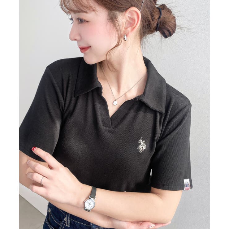 U.S.POLO ASSN.ワンポイント刺繍スキッパー衿半袖カットソー | moment+ | 詳細画像14 