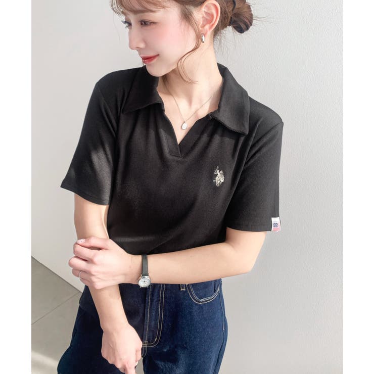 U.S.POLO ASSN.ワンポイント刺繍スキッパー衿半袖カットソー | moment+ | 詳細画像15 