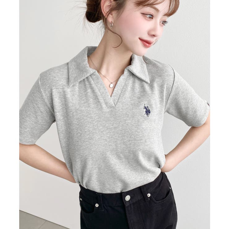 U.S.POLO ASSN.ワンポイント刺繍スキッパー衿半袖カットソー | moment+ | 詳細画像24 