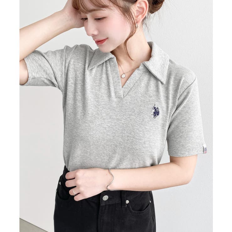 U.S.POLO ASSN.ワンポイント刺繍スキッパー衿半袖カットソー | moment+ | 詳細画像25 