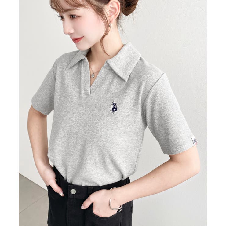 U.S.POLO ASSN.ワンポイント刺繍スキッパー衿半袖カットソー | moment+ | 詳細画像26 