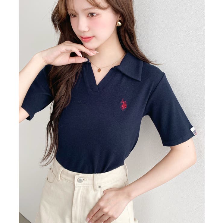 U.S.POLO ASSN.ワンポイント刺繍スキッパー衿半袖カットソー | moment+ | 詳細画像46 