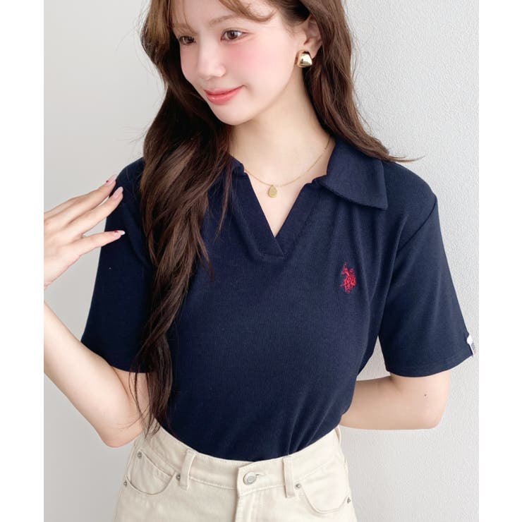 U.S.POLO ASSN.ワンポイント刺繍スキッパー衿半袖カットソー | moment+ | 詳細画像48 