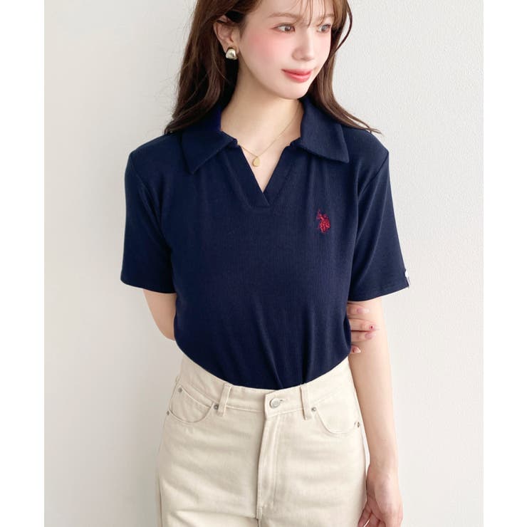 U.S.POLO ASSN.ワンポイント刺繍スキッパー衿半袖カットソー | moment+ | 詳細画像49 