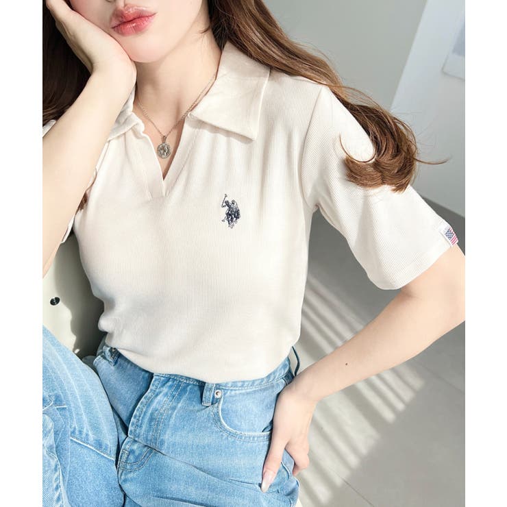 U.S.POLO ASSN.ワンポイント刺繍スキッパー衿半袖カットソー | moment+ | 詳細画像6 