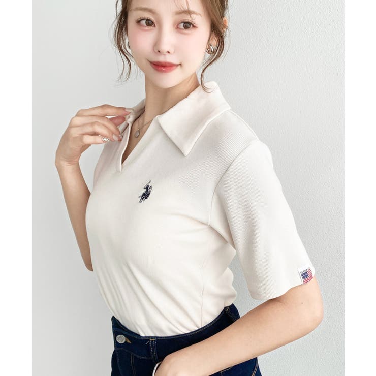 U.S.POLO ASSN.ワンポイント刺繍スキッパー衿半袖カットソー | moment+ | 詳細画像8 