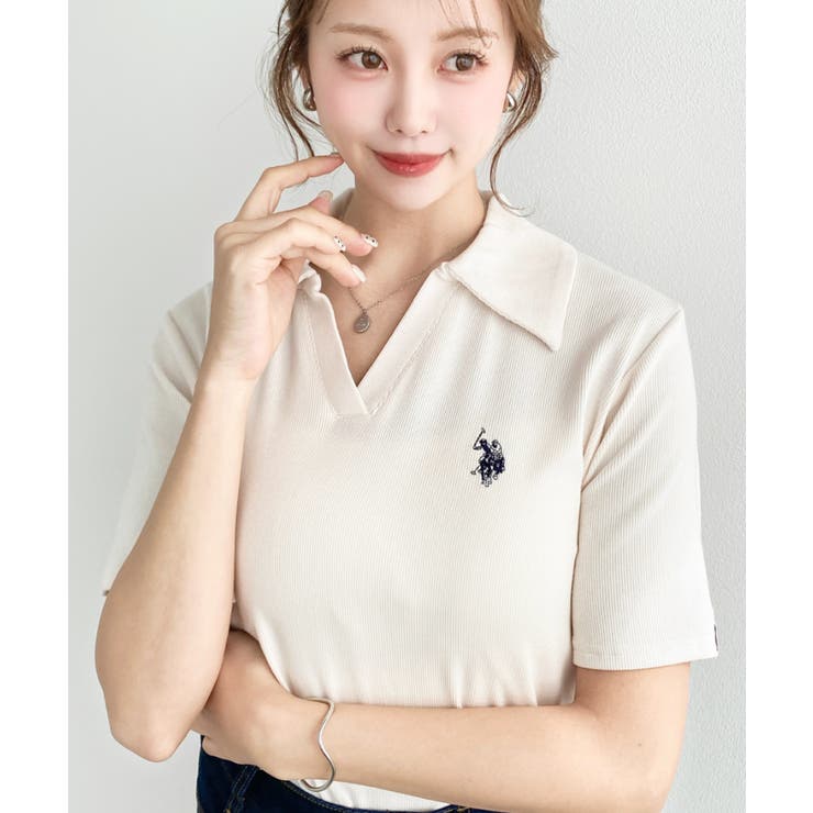 U.S.POLO ASSN.ワンポイント刺繍スキッパー衿半袖カットソー | moment+ | 詳細画像9 