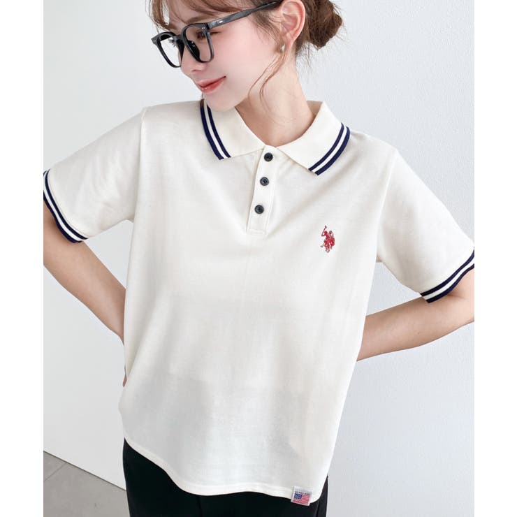 U.S.POLO ASSN.ワンポイント刺繍配色ラインリブ半袖ポロシャツ | moment+ | 詳細画像14 