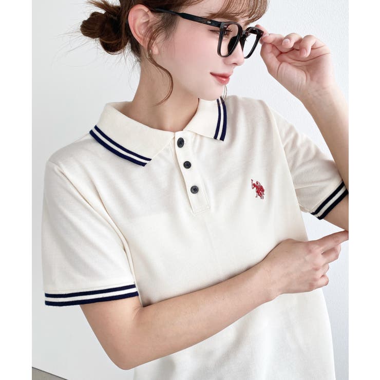 U.S.POLO ASSN.ワンポイント刺繍配色ラインリブ半袖ポロシャツ | moment+ | 詳細画像15 