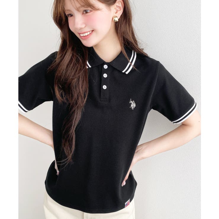 U.S.POLO ASSN.ワンポイント刺繍配色ラインリブ半袖ポロシャツ | moment+ | 詳細画像23 