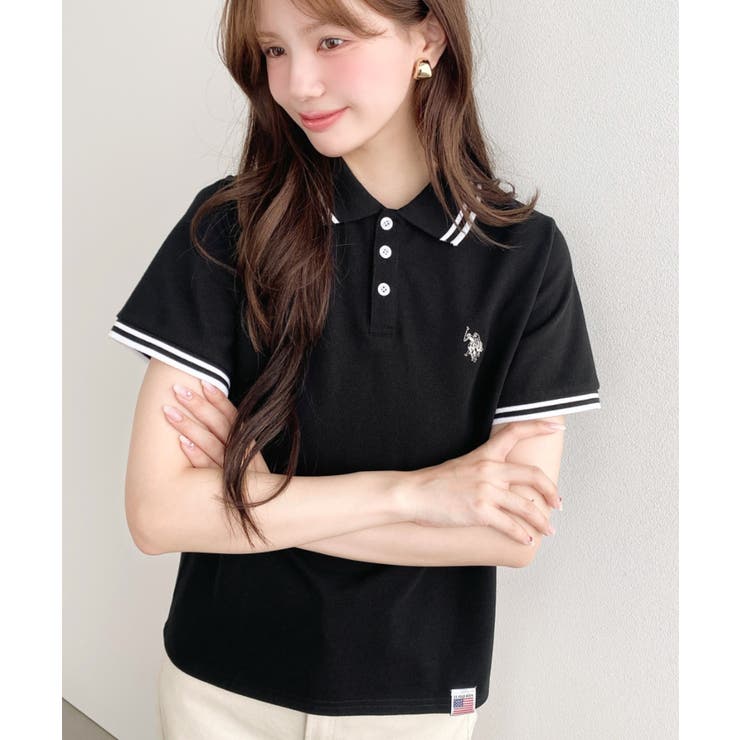 U.S.POLO ASSN.ワンポイント刺繍配色ラインリブ半袖ポロシャツ | moment+ | 詳細画像24 
