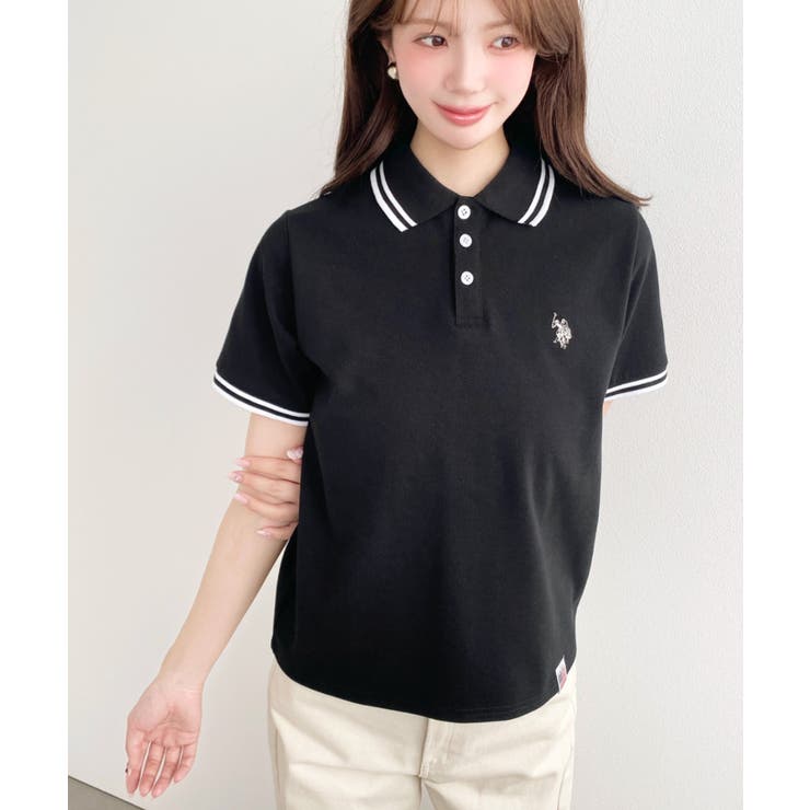 U.S.POLO ASSN.ワンポイント刺繍配色ラインリブ半袖ポロシャツ | moment+ | 詳細画像25 