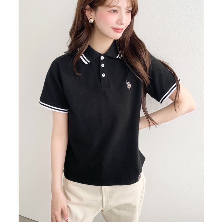 U.S.POLO ASSN.ワンポイント刺繍配色ラインリブ半袖ポロシャツ | moment+ | 詳細画像26 