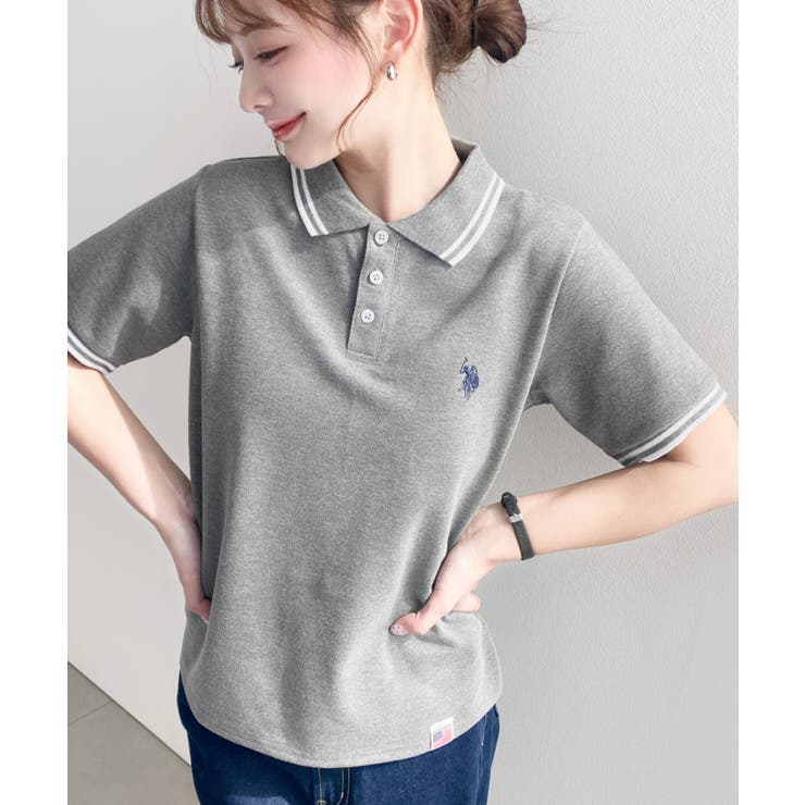 U.S.POLO ASSN.ワンポイント刺繍配色ラインリブ半袖ポロシャツ | moment+ | 詳細画像27 