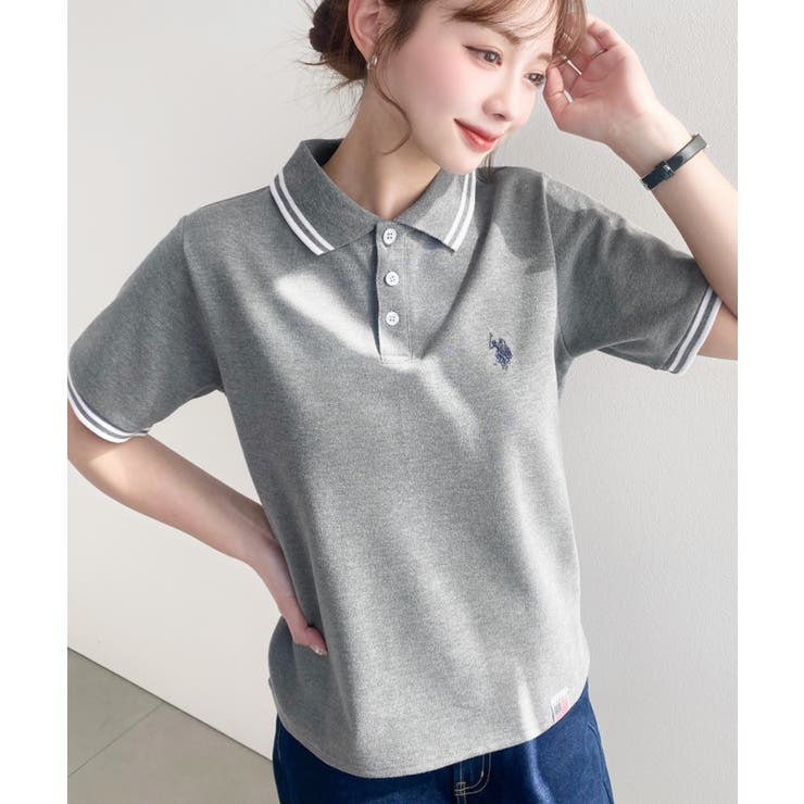 U.S.POLO ASSN.ワンポイント刺繍配色ラインリブ半袖ポロシャツ | moment+ | 詳細画像28 