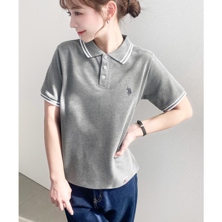 U.S.POLO ASSN.ワンポイント刺繍配色ラインリブ半袖ポロシャツ | moment+ | 詳細画像30 