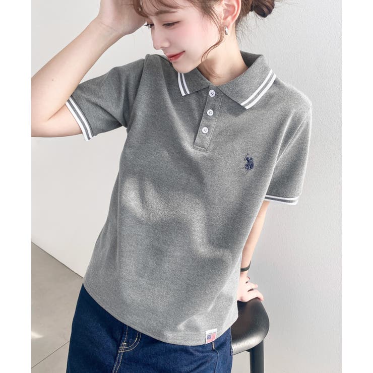U.S.POLO ASSN.ワンポイント刺繍配色ラインリブ半袖ポロシャツ | moment+ | 詳細画像31 