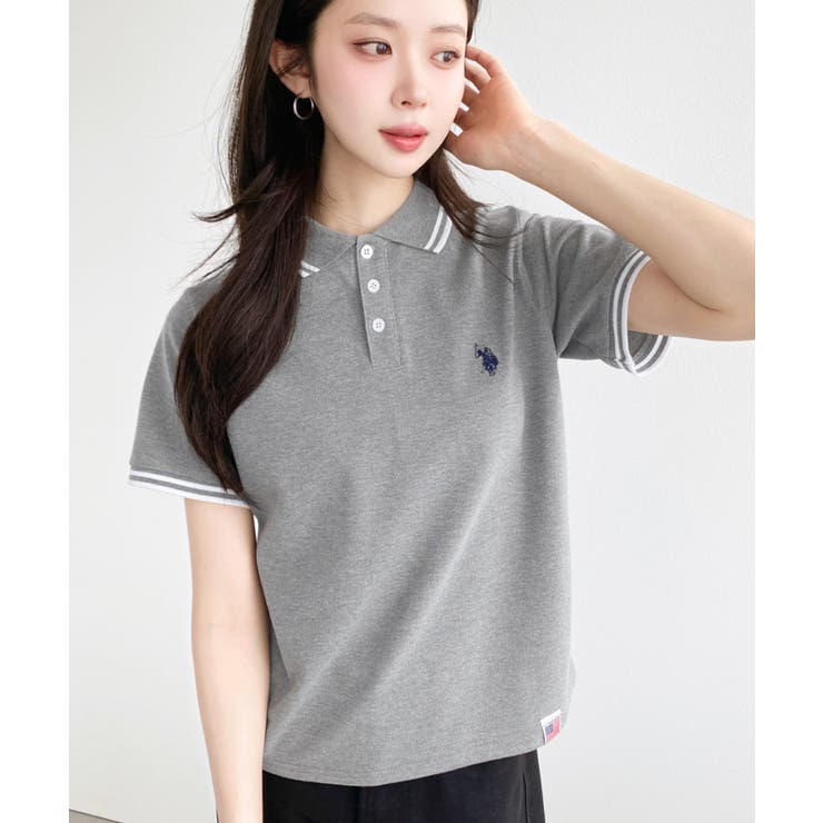 U.S.POLO ASSN.ワンポイント刺繍配色ラインリブ半袖ポロシャツ | moment+ | 詳細画像32 