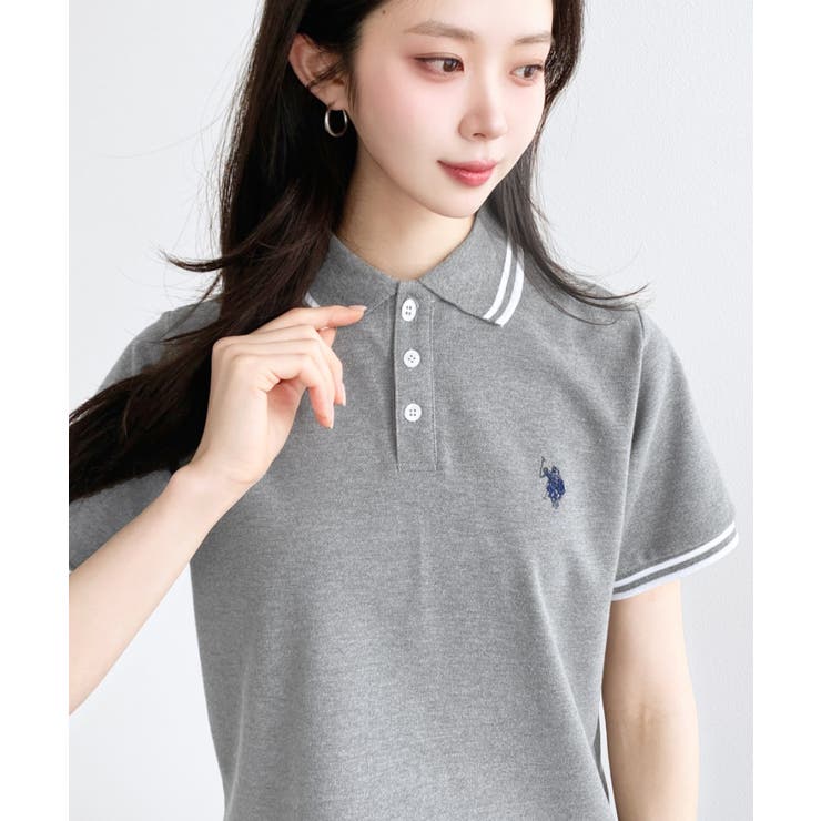 U.S.POLO ASSN.ワンポイント刺繍配色ラインリブ半袖ポロシャツ | moment+ | 詳細画像33 