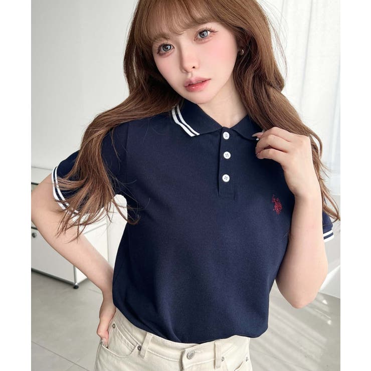 U.S.POLO ASSN.ワンポイント刺繍配色ラインリブ半袖ポロシャツ | moment+ | 詳細画像37 