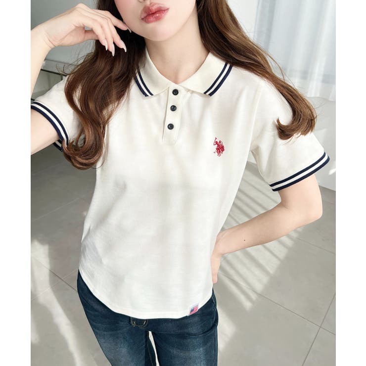 U.S.POLO ASSN.ワンポイント刺繍配色ラインリブ半袖ポロシャツ | moment+ | 詳細画像5 