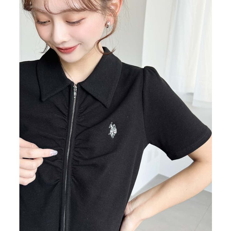U.S.POLO ASSN.ワンポイント刺繍Wジップギャザーえり付きカーデ | moment+ | 詳細画像20 