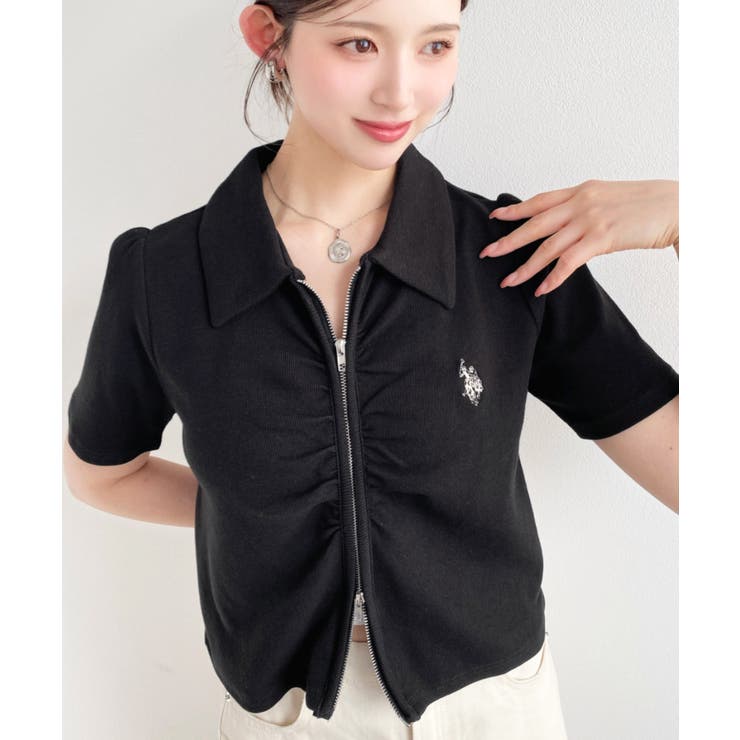 U.S.POLO ASSN.ワンポイント刺繍Wジップギャザーえり付きカーデ | moment+ | 詳細画像23 
