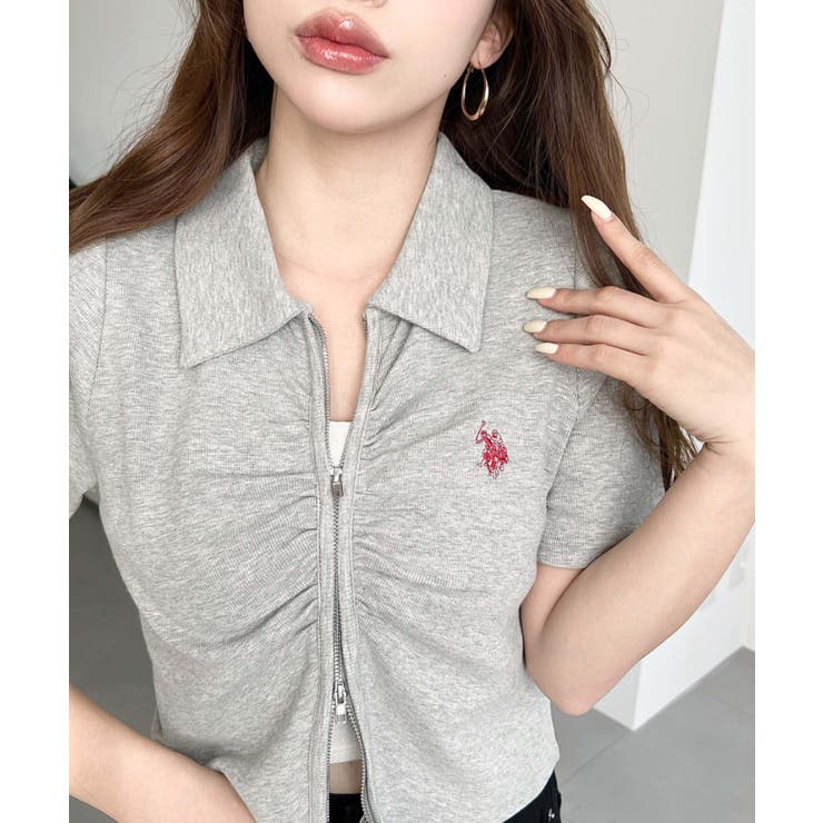 U.S.POLO ASSN.ワンポイント刺繍Wジップギャザーえり付きカーデ | moment+ | 詳細画像28 