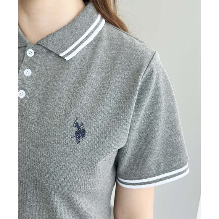 U.S.POLO ASSN.ワンポイント刺繍配色ライン半袖リブポロシャツワンピ | moment+ | 詳細画像20 